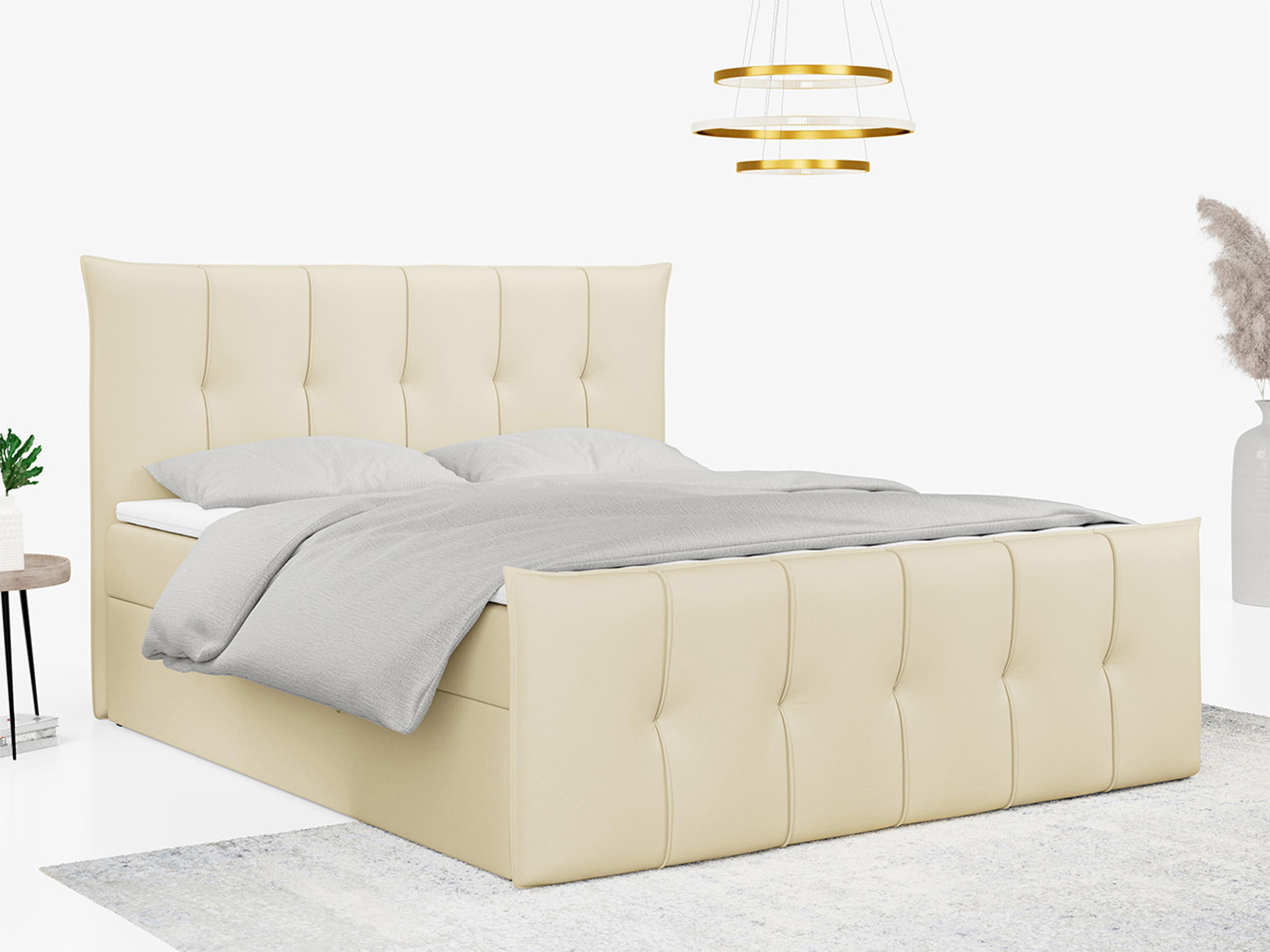 BOXBETT PREMIUM 11 180/200 Creme Kunstleder - H4 - Creme, Holz/Textil (180/200cm) - MKS