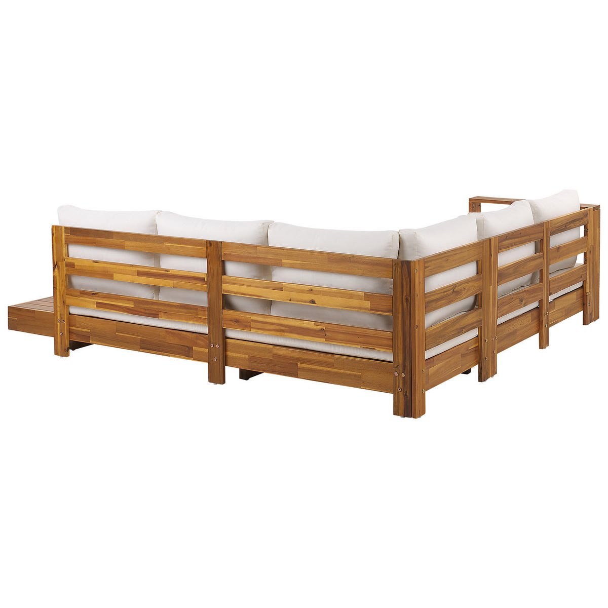 LOUNGE-SET 5-Sitzer Heller Holzfarbton Marettimo - Hellbraun/Weiß, Holz - Beliani