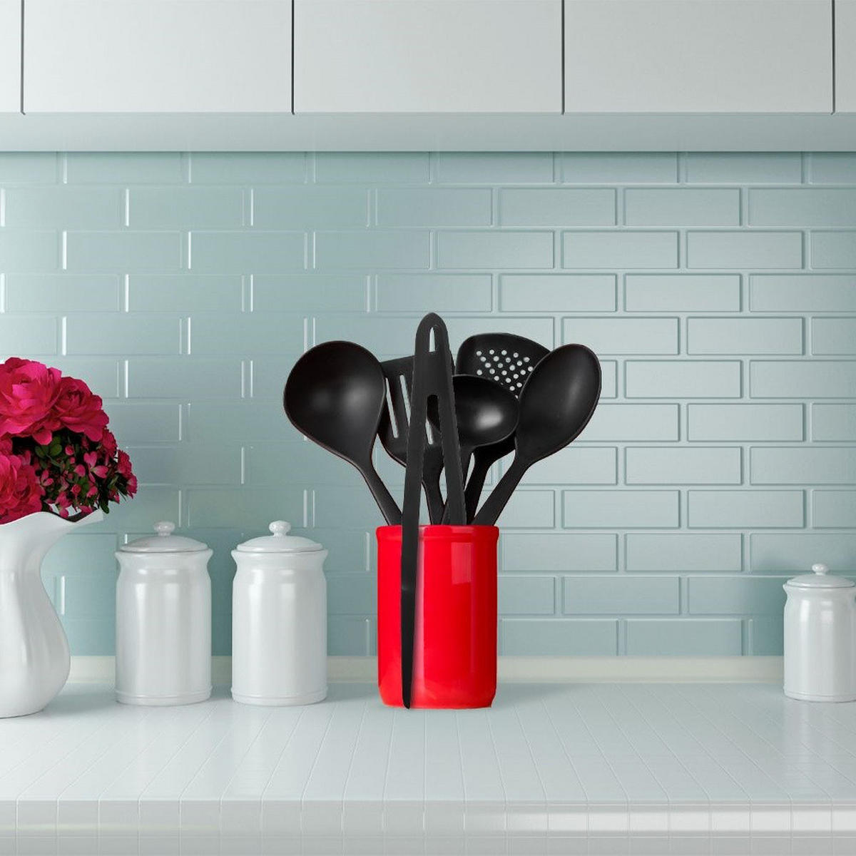 KÜCHENZANGE Thermoplastischem Kunststoff Blackline 29 cm - Schwarz, Kunststoff - Orion 