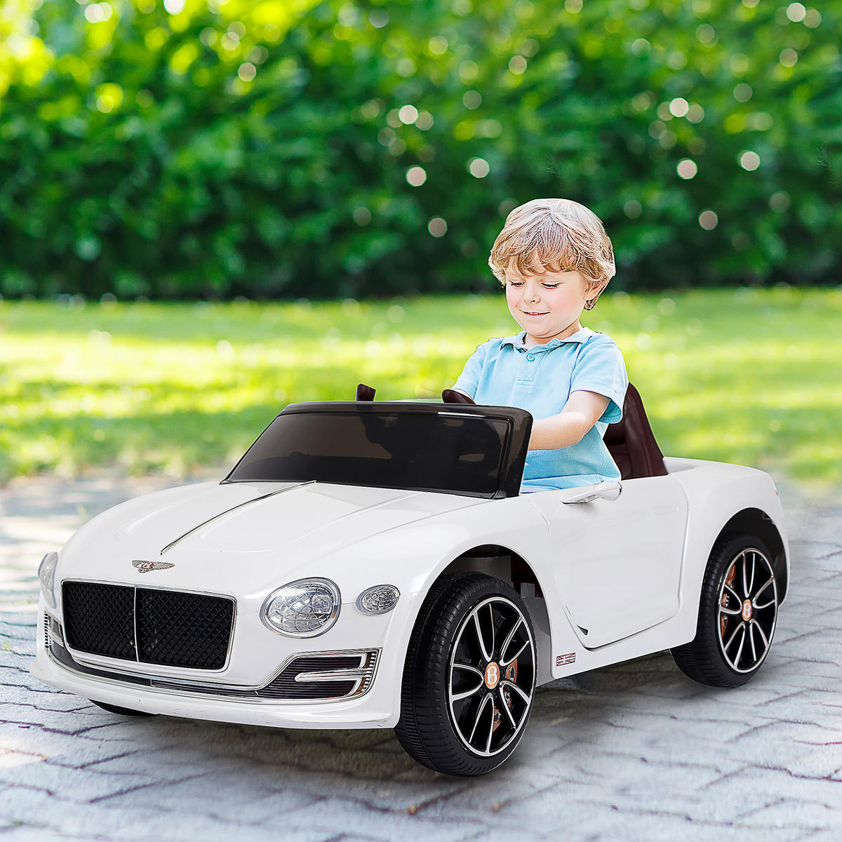 KINDER ELEKTROAUTO, Weiß, Metall+ Kunststoff - Weiß, Metall (108/60/43cm) - HOMCOM