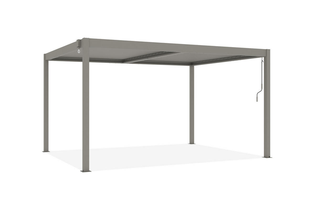 PERGOLA BIOKLIMATISCHE SELBSTTRAGENDE Piana Taupe 4x3m Aluminium - Taupe, Metall (394/218/304cm) - Cazeboo