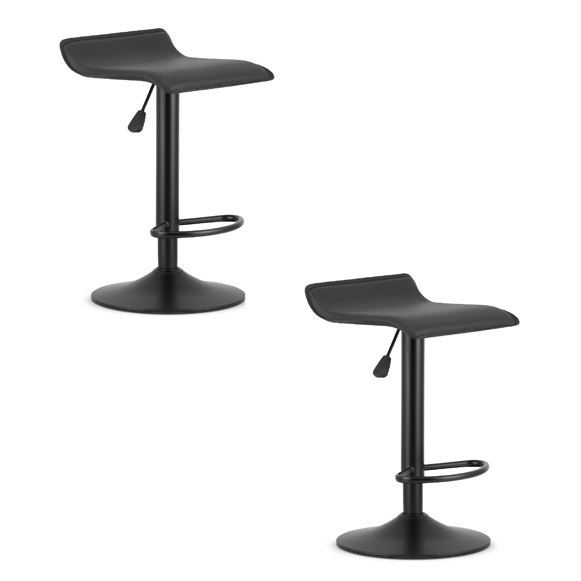 BARHOCKER 2-er Set FORT ECO schwarzer Sitz, schwarze Basis - Schwarz, Leder (38.5/84/39cm) - Valora