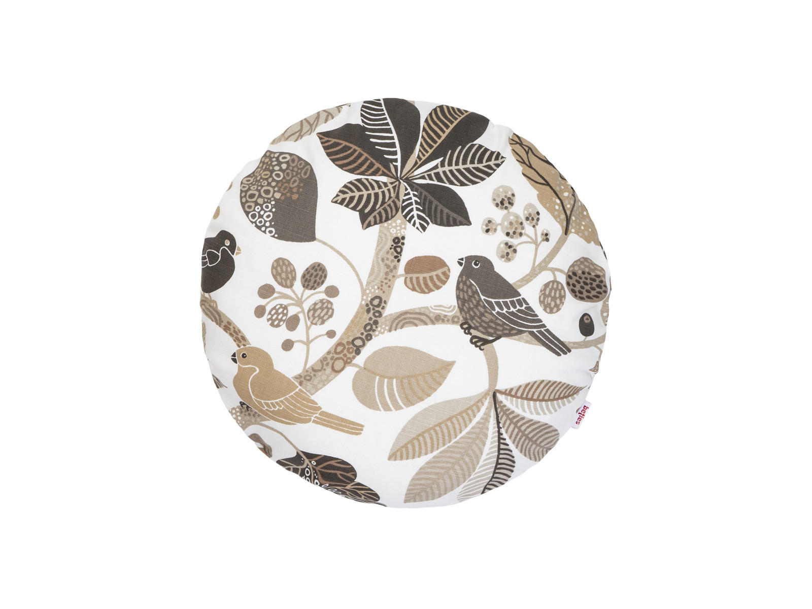 KISSENHÜLLE Rund Zauberwald elfenbein-taupe Baumwolle 40 cm Ø - Taupe/Ecru, Textil (40/40cm) - beties Heimtextil