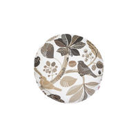 KISSENHÜLLE Rund Zauberwald elfenbein-taupe Baumwolle 40 cm Ø - Taupe/Ecru, Textil (40/40cm) - beties Heimtextil