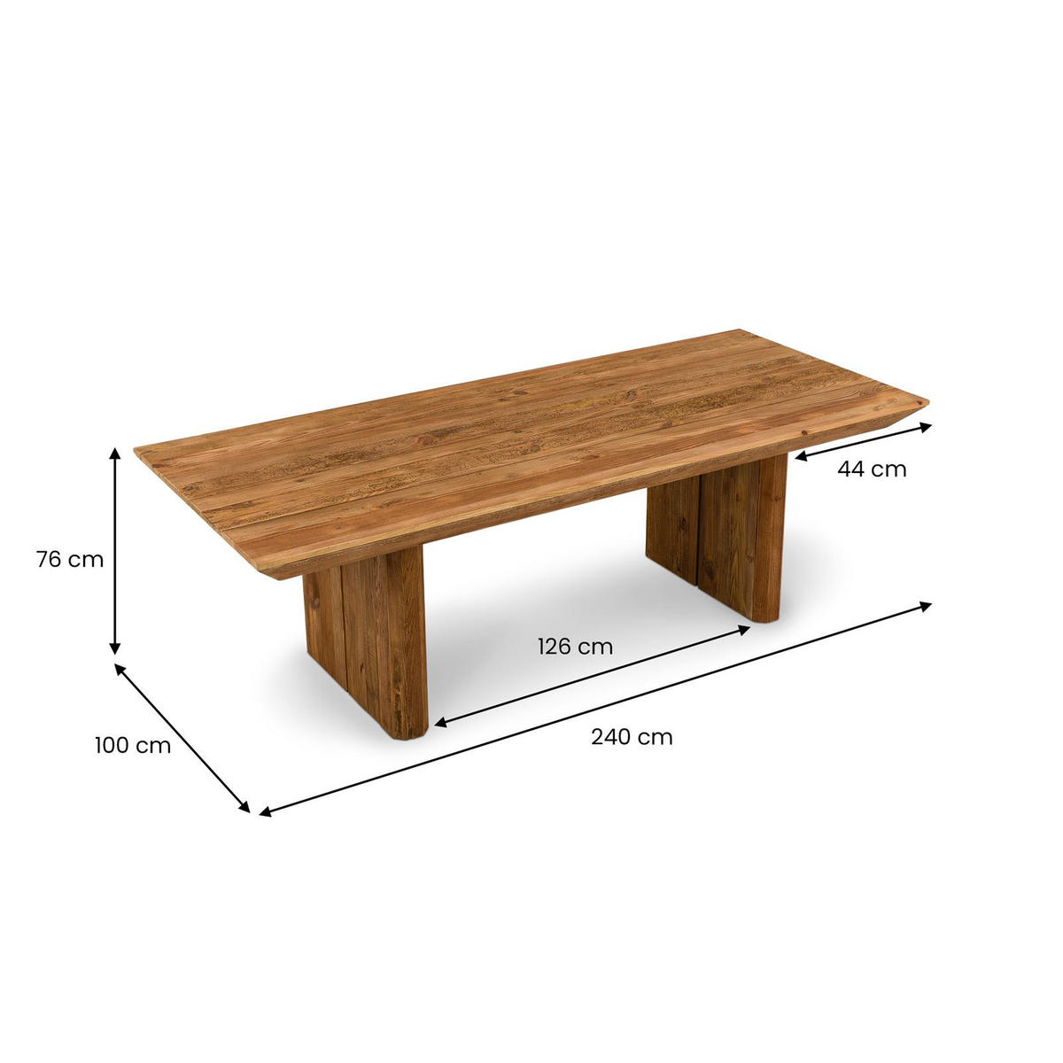 ESSTISCH SEDA natur - Naturfarben, Holz (100/240/76cm) - IDIMEX