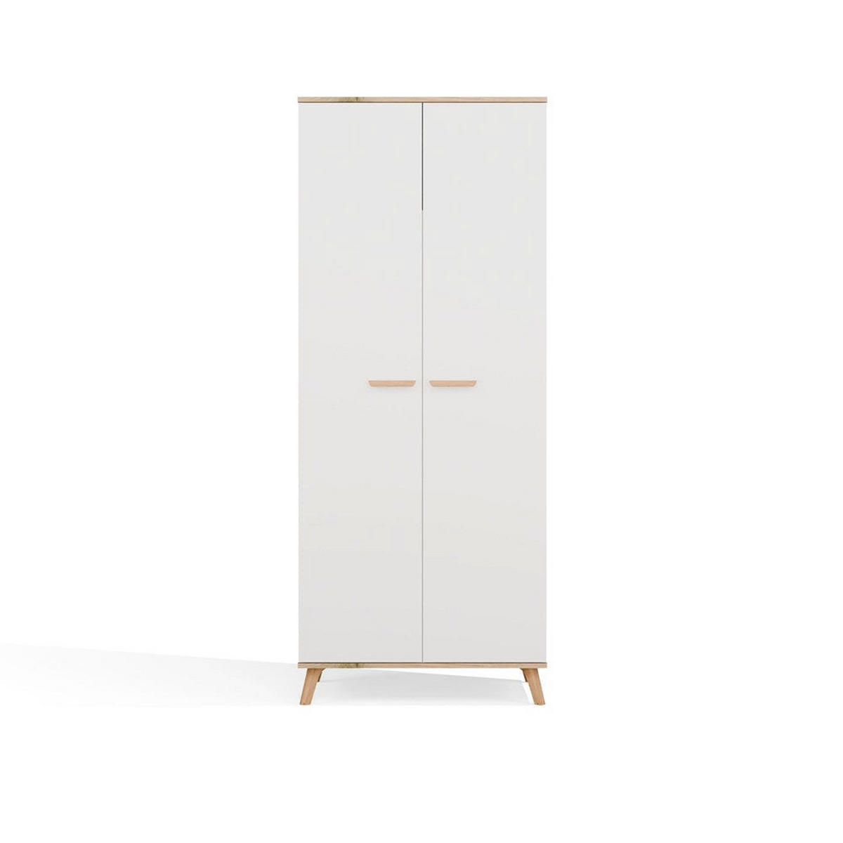 KLEIDERSCHRANK Luxi - Weiß, Holzwerkstoff (80/195/50cm) - kommodly