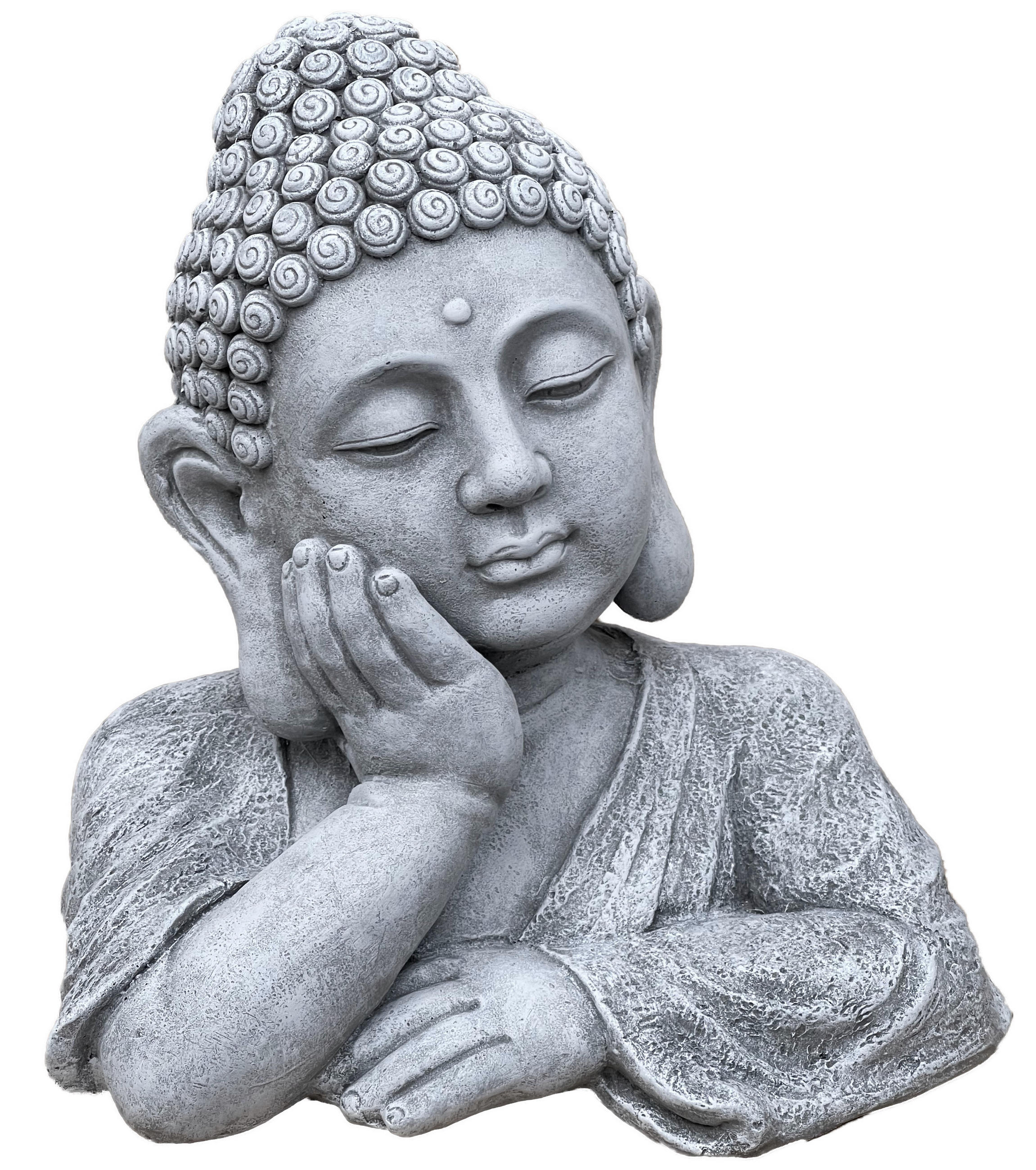 STEINFIGUR Buddha Shiva Büste XL frostfest Steinguss massiv - Grau, Stein (33/38/28cm) - stoneandstyle