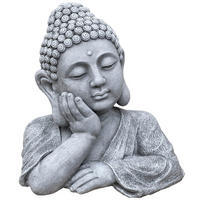 STEINFIGUR Buddha Shiva Büste XL frostfest Steinguss massiv - Grau, Stein (33/38/28cm) - stoneandstyle