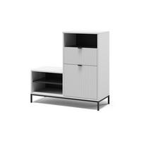 SCHUHSCHRANK Eliza Weiß 100 x 98.5 cm mit Tür und Schublade - Weiß, Holzwerkstoff (100/98.5/40cm) - Vicco