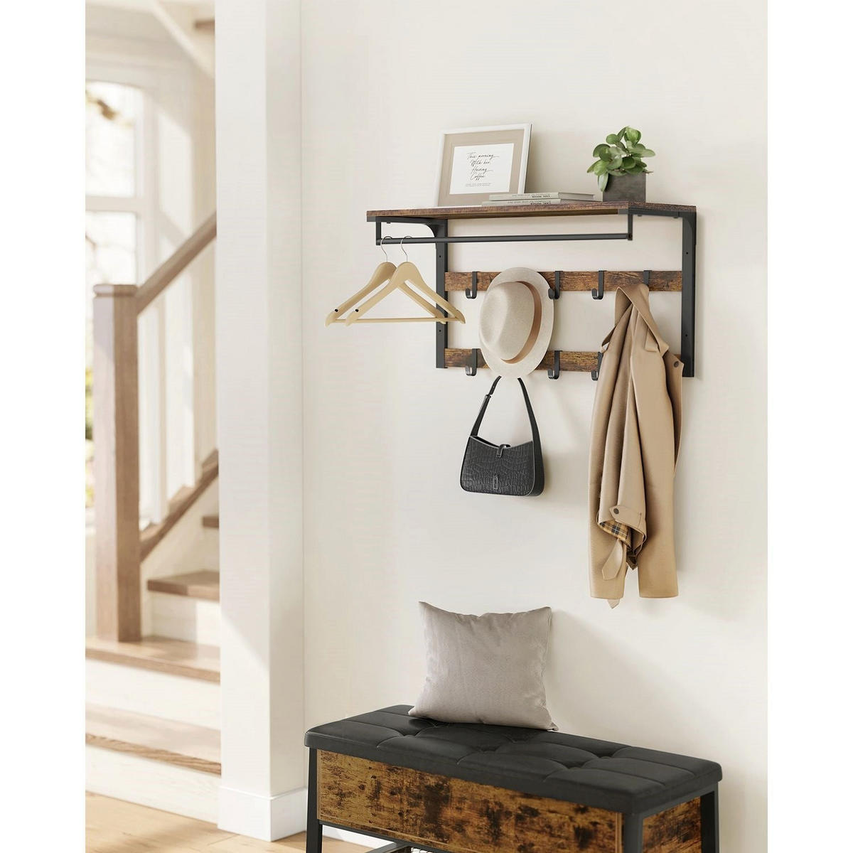 WANDGARDEROBE PORT LOUIS - Braun, Metall (80/42/30cm) - Hansiro