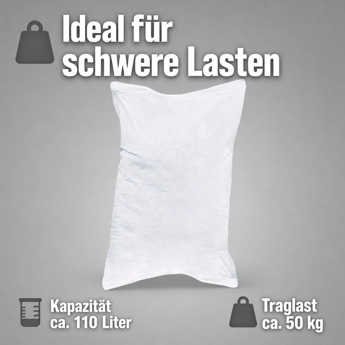 GEWEBESACK - Weiß, Kunststoff (60/15/105cm) - BONI-SHOP