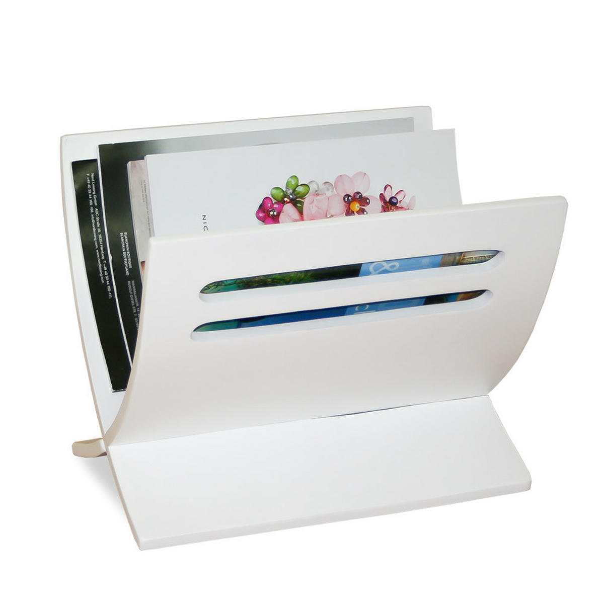 ZEITUNGSSTÄNDER Holz Weiß - Weiß, Holz (30/29/36cm) - Homestyle4u