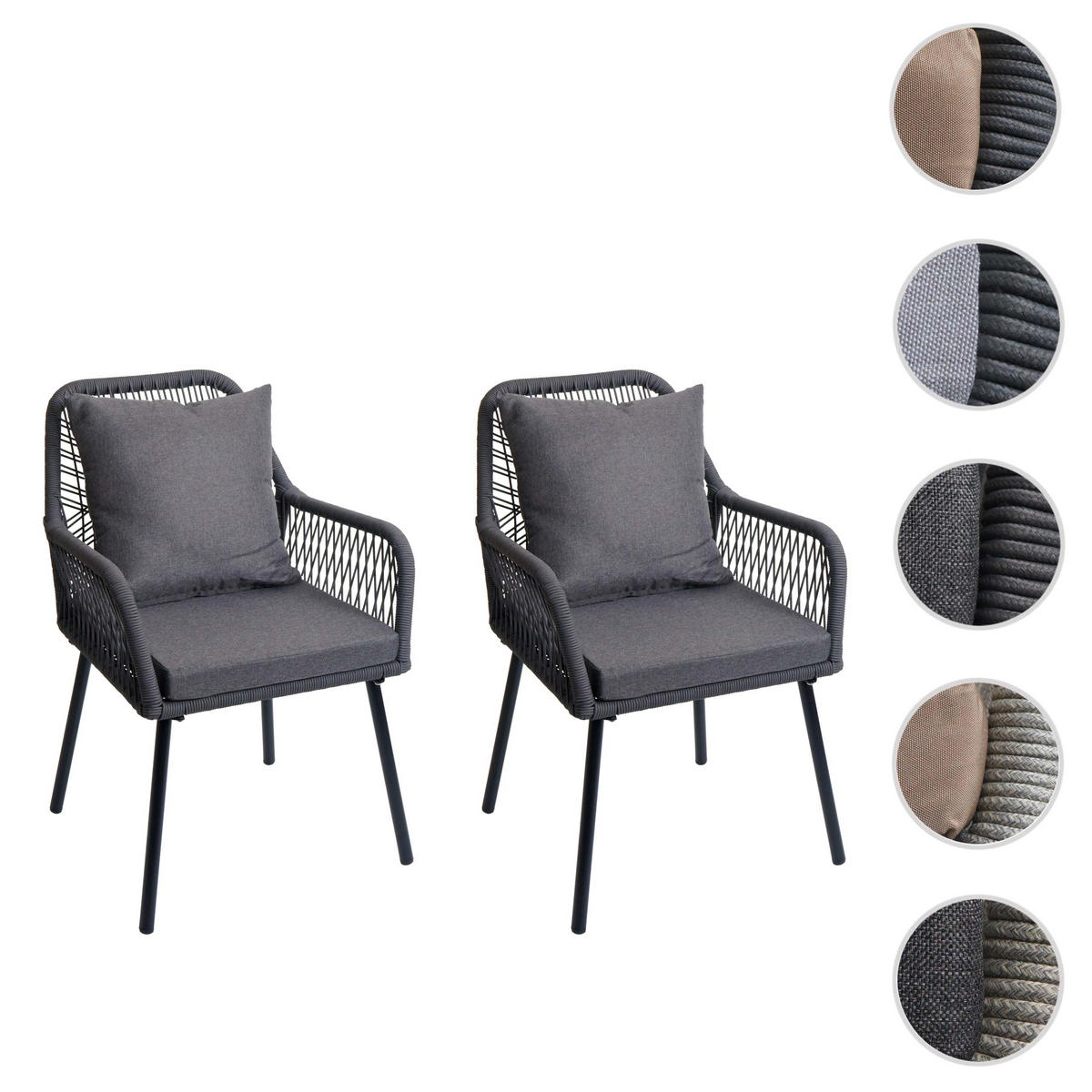 GARTENSTUHL AnthrazitDunkelgrau - Dunkelgrau/Anthrazit, Textil (54/81/62cm) - MCW