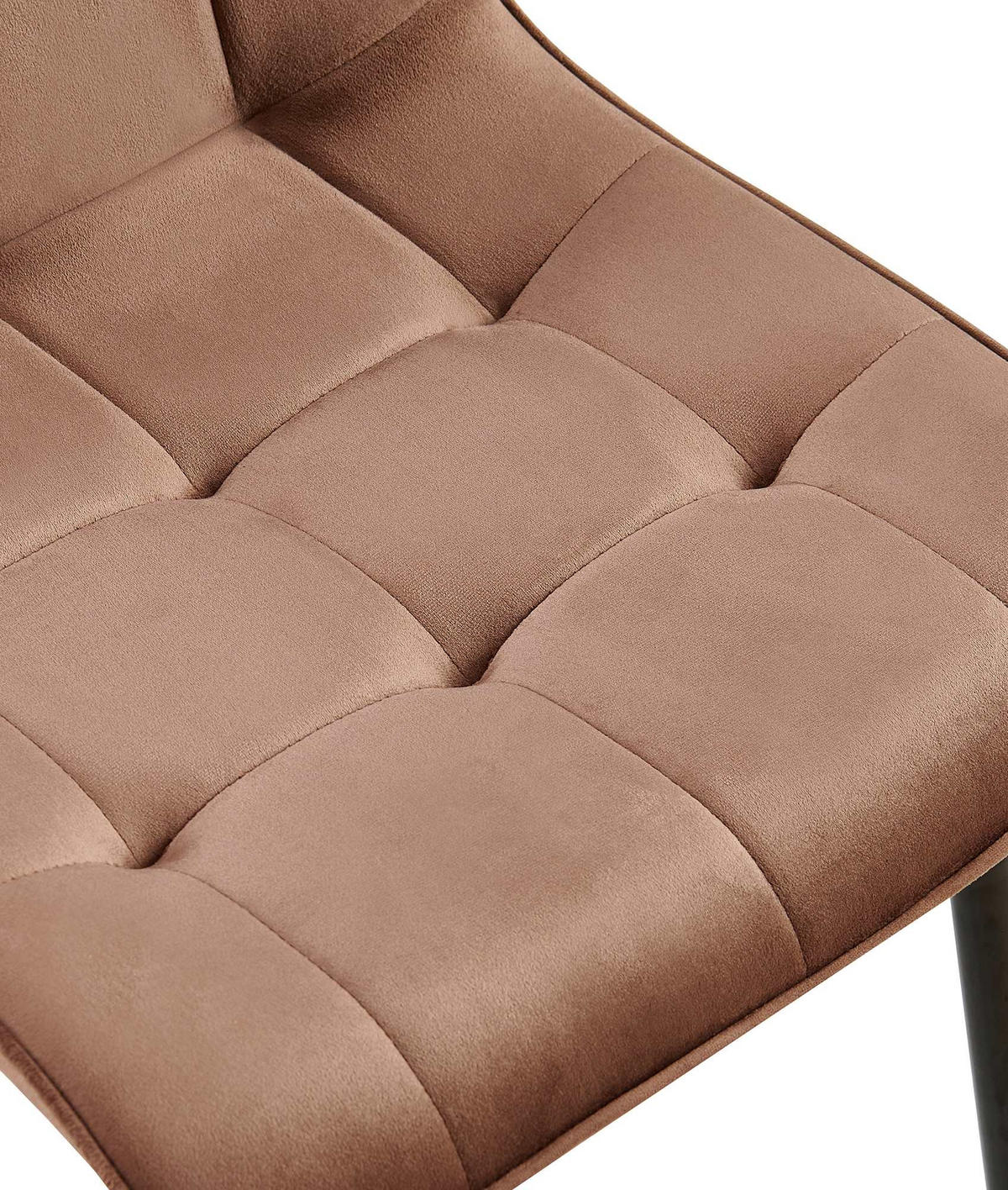 STUHL Samt braun - Schwarz/Braun, Textil/Metall (47/89/61cm) - CLP