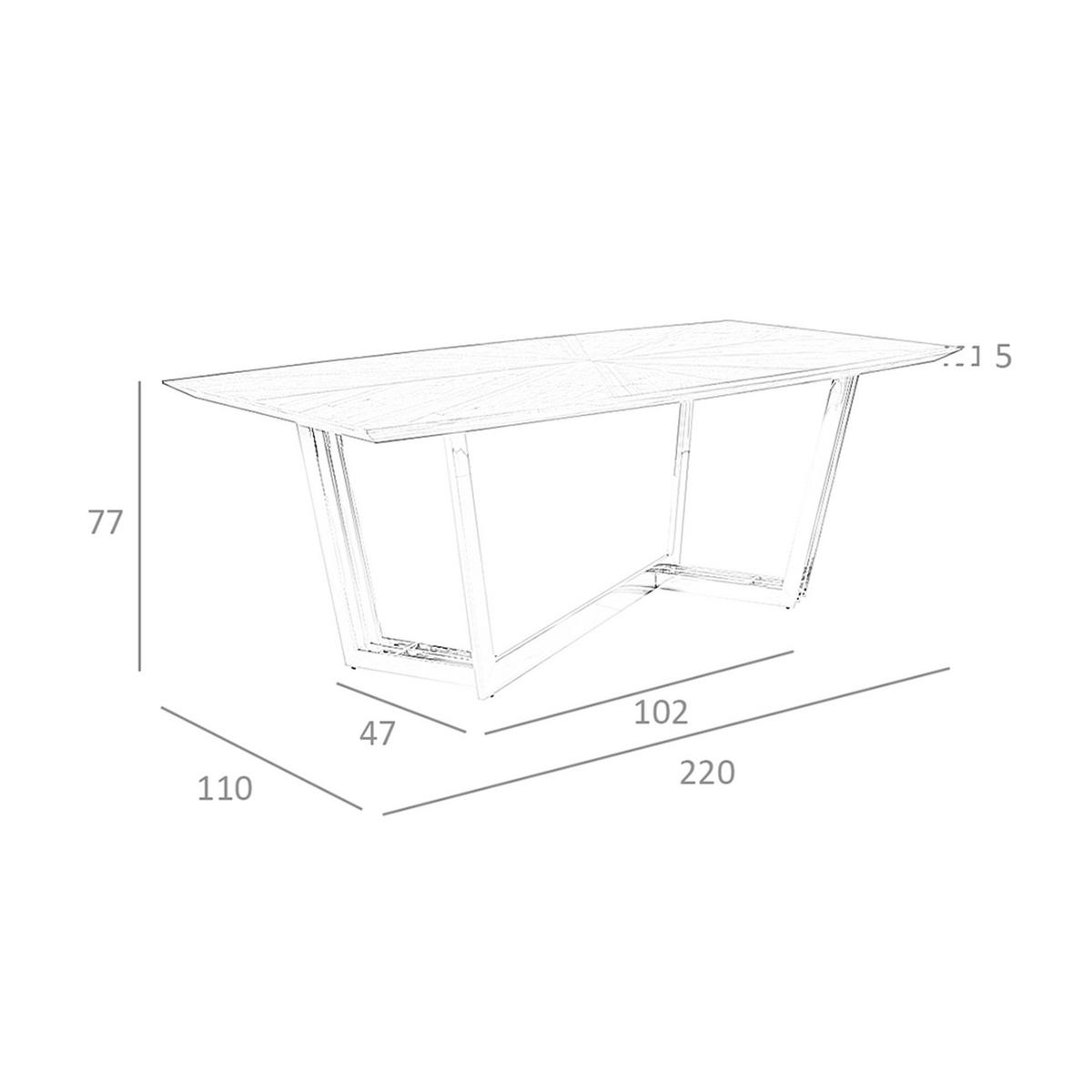 ESSTISCH Esstisch ovales Fass Walnuss aus verchromter Stahl Ø220/110/77 cm - Edelstahlfarben/Walnussfarben, Holz (110/220/77cm) - ANGEL CERDA