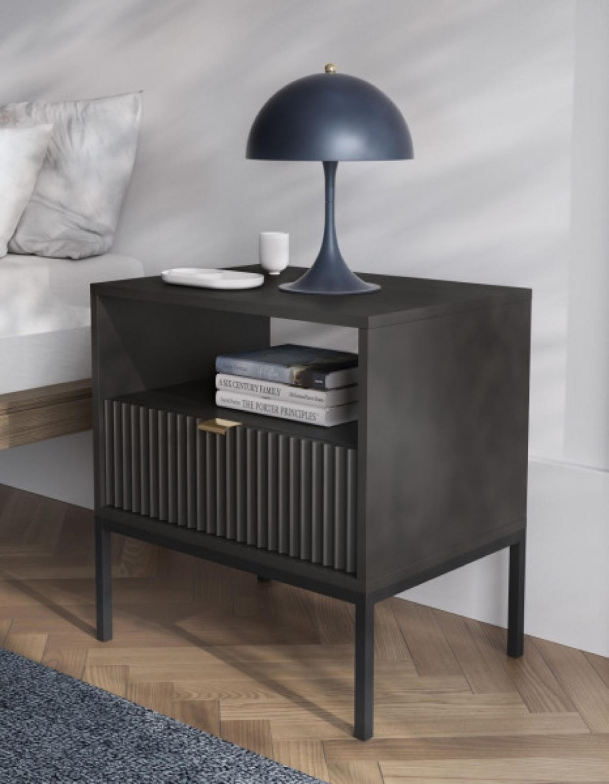 NACHTTISCH Schwarz NEW Schwarz - Schwarz, Holzwerkstoff (54/56/39cm) - Sepro Meble