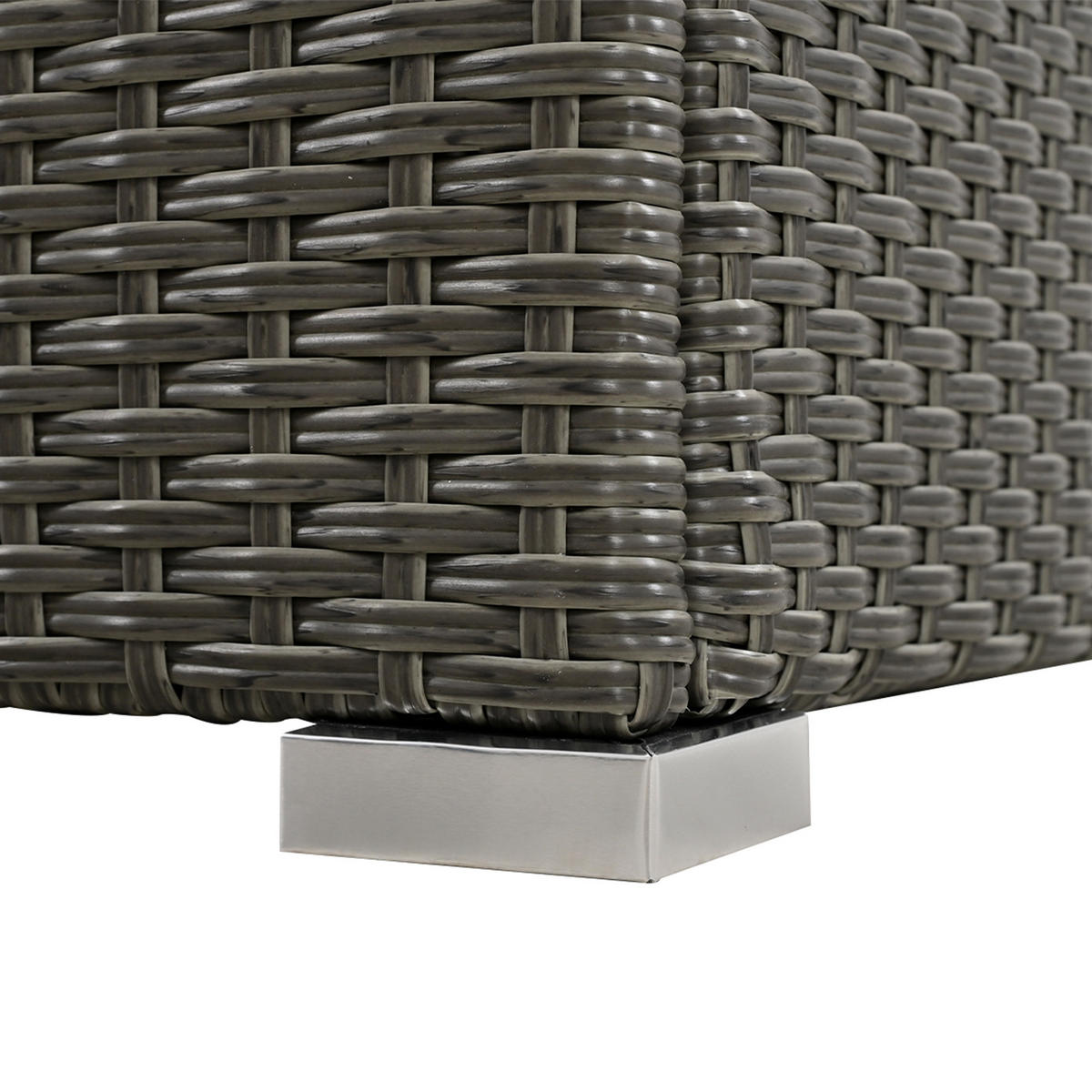 LOUNGESOFA aus Rattan & Stahl 120x74x95 cm in Grau mit Rückenlehne - Grau, Metall (74/95/120cm) - Modfu