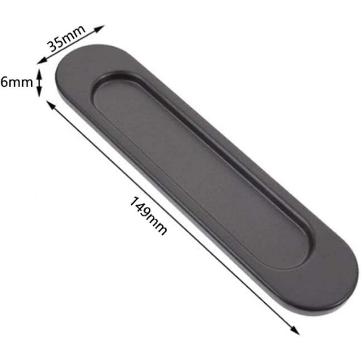 SCHIEBETÜRGRIFF 4er-Set Schwarz Metall 149 x 35 x 6 mm selbstklebend Möbel - Schwarz, Metall (3.5/0.6/14.9cm) - MCBOSON
