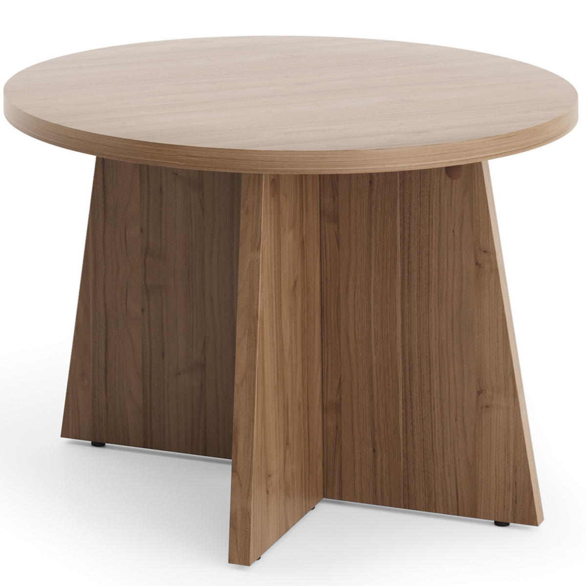 KONFERENČNÍ STOLEK Aurora 58 cm, kulatý stolek do obývacího pokoje s moderním designem, ořech - ořechová, kompozitní dřevo (58/58/40cm) - Beautysofa