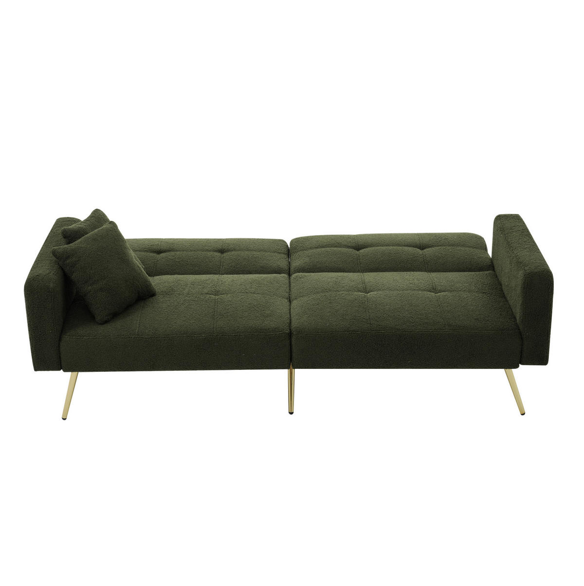 ROZKLADACIA pohovka, 175/64/72 cm, sherpa látka starozelená, s nastaviteľným operadlom - zelená, plast (175/72/64cm) - BEAOK