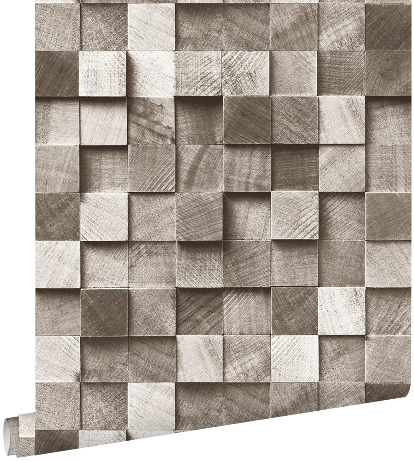 TAPETE 3D Holzoptik 53 cm x 10.05 m - Braun, Papier (53/1000cm) - ESTAhome