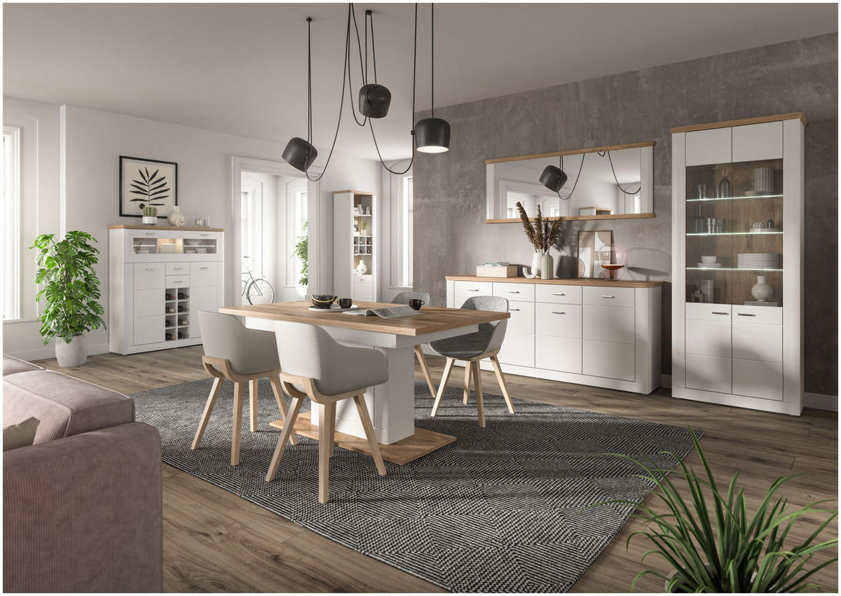 SPIEGEL Aarhus weiß Nox Oak Nachbildung - Weiß, Holzwerkstoff (165/63/4cm) - Xonox