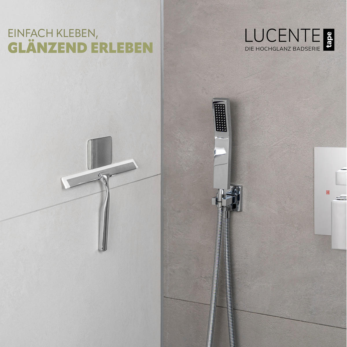 DUSCHABZIEHER LUCENTE TAPE verchromt - Chromfarben, Metall (26.5/17.5/2.5cm) - bremermann