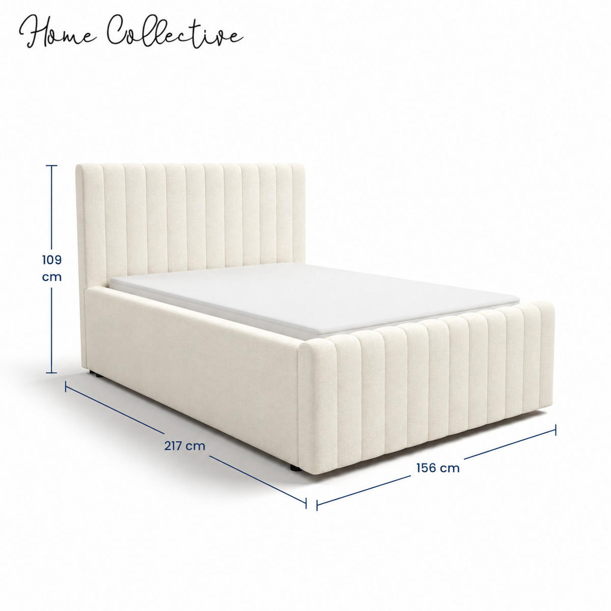 POLSTERBETT 140x200 cm in Creme - Creme, Textil (140/200cm) - Home Collective