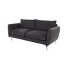 3-SITZER-SOFA Elou Graphit Microfaser - Chromfarben/Graphitfarben, Holz/Textil (203/87/92cm) - S-Style Möbel