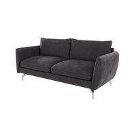 3-SITZER-SOFA Elou Graphit Microfaser - Chromfarben/Graphitfarben, Holz/Textil (203/87/92cm) - S-Style Möbel