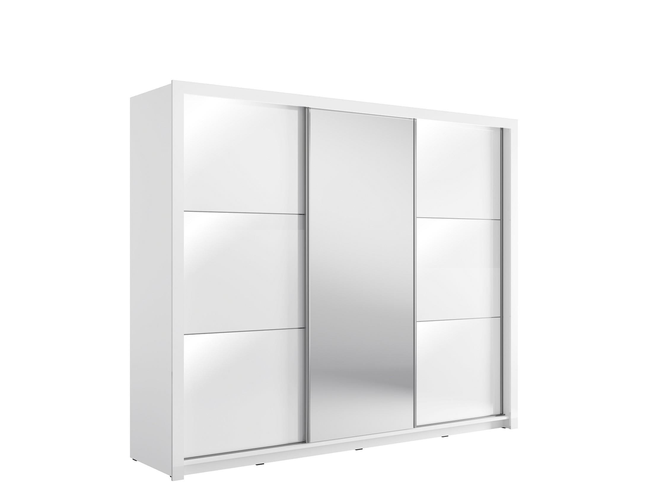 KLEIDERSCHRANK Weiß Hochglanz 252/213/67 - Weiß Hochglanz, Holzwerkstoff (252/213/67cm) - RAUMHIRSCH FURNITURE