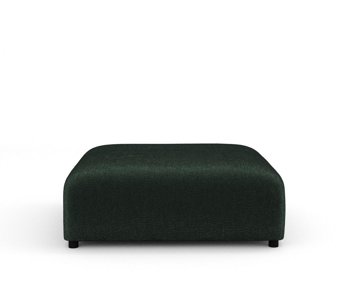 POUF L Zanzibar Grün Chenille - Schwarz/Grün, Holz/Holzwerkstoff (110/37/110cm) - Maison de Reve