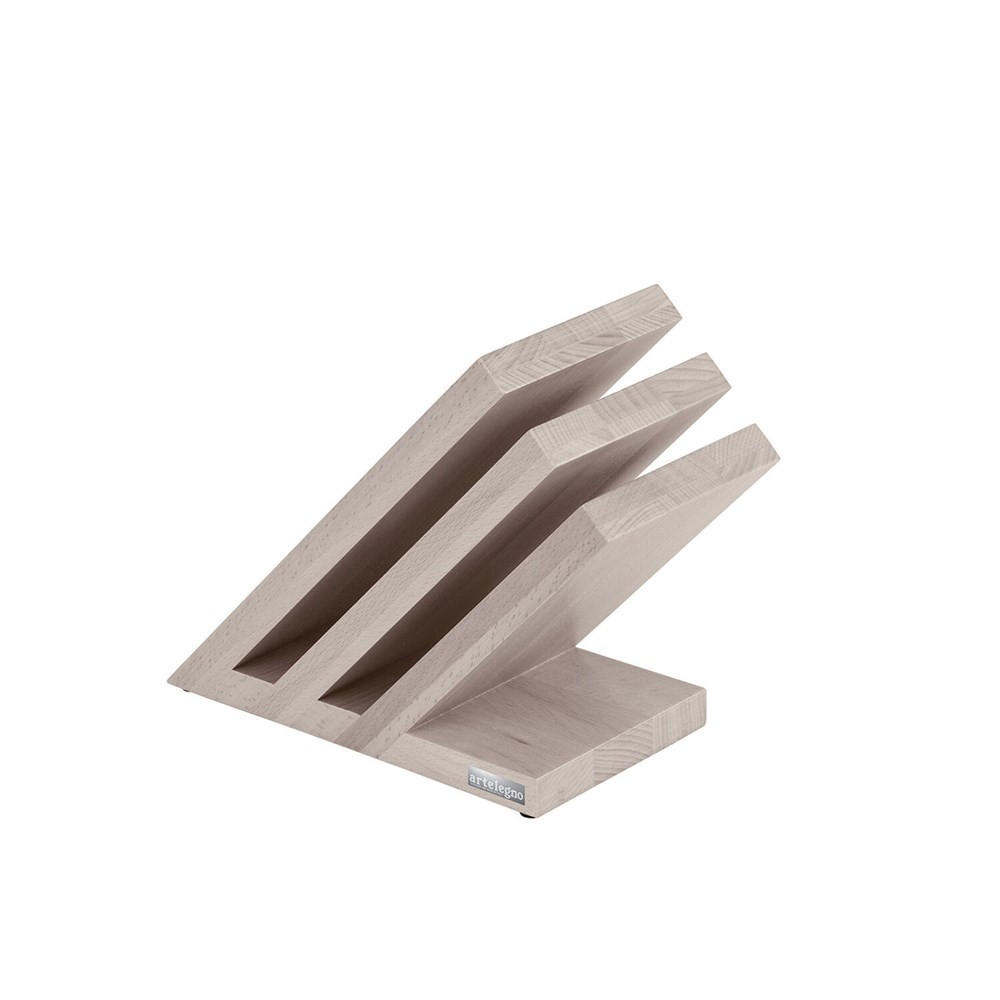 MESSERBLOCK Beige 23.5/2.5/23.5 cm AL08W - Beige, Holz (2.5/23.5/23.5cm) - ArteLegno