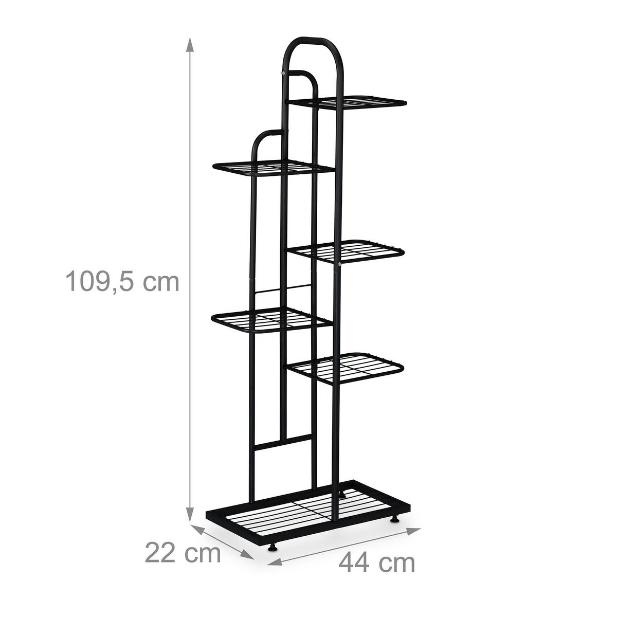 BLUMENREGAL - Schwarz, Metall (44/109.5/22cm) - Relaxdays