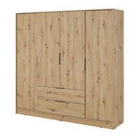 SCHRANK Artisan Eiche Eiche ELLY 4D Mit Regalen Und Schubladen - Multicolor, Holzwerkstoff (206/200/51cm) - Sepro Meble