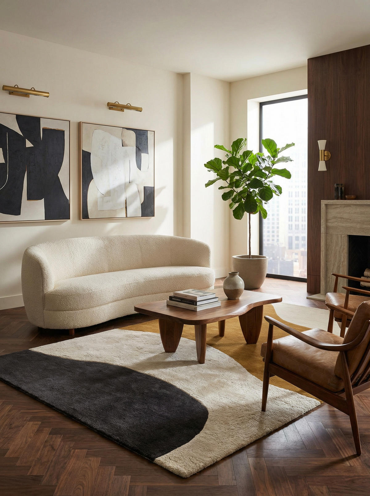 TEPPICH Wolle handgetuftet hoch-tief abstrakte Landschaft schalldämpfend HULL-Humber, Senfgelb 160x230 cm - Gelb, Textil (160/230cm) - KADIMA DESIGN