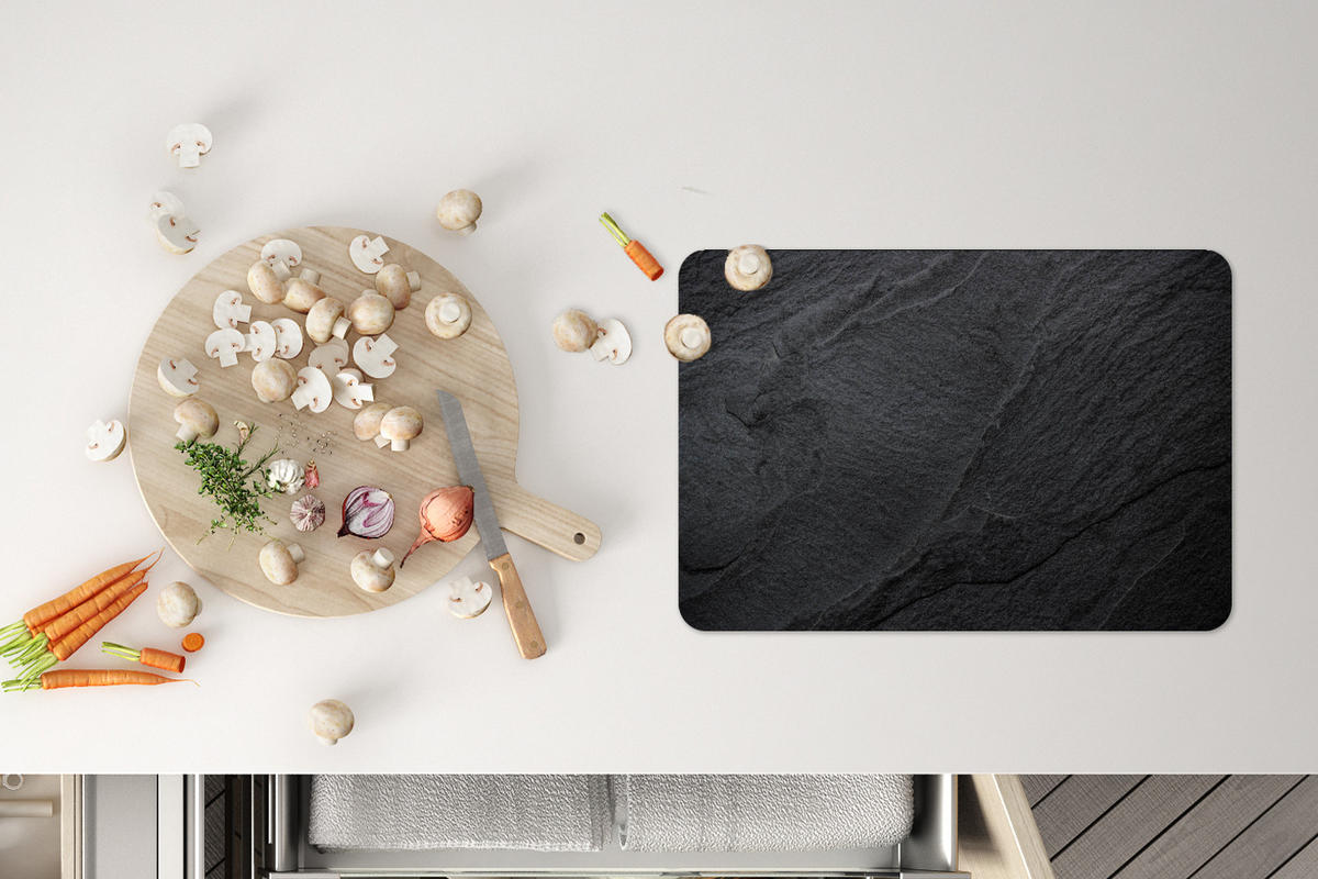 PLATZSETS 6er-Set Beton - Schwarz - Industriell 45x30 cm Tischset - Schwarz, Kunststoff (0.3/45/30cm) - MuchoWow