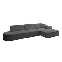 ECKSOFA Ottomane Rechts IREA-L2-v4 - 328x171x79 cm Grau - Olivgrün, Holzwerkstoff/Textil (171/328cm) - ALTDECOR