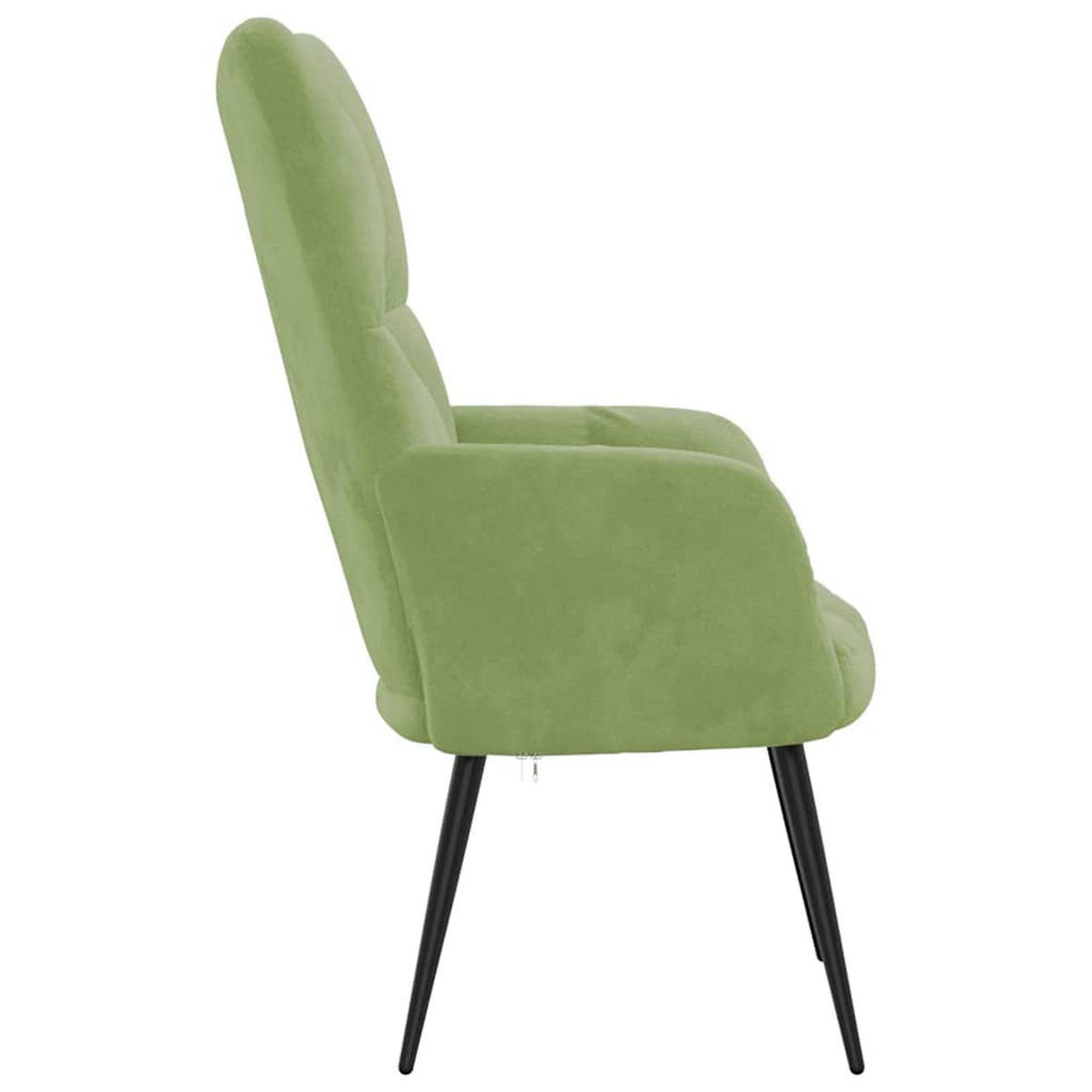 RELAXSESSEL Hellgrün Samt - Grün, Naturmaterialen (70/96.5/61cm) - vidaXL