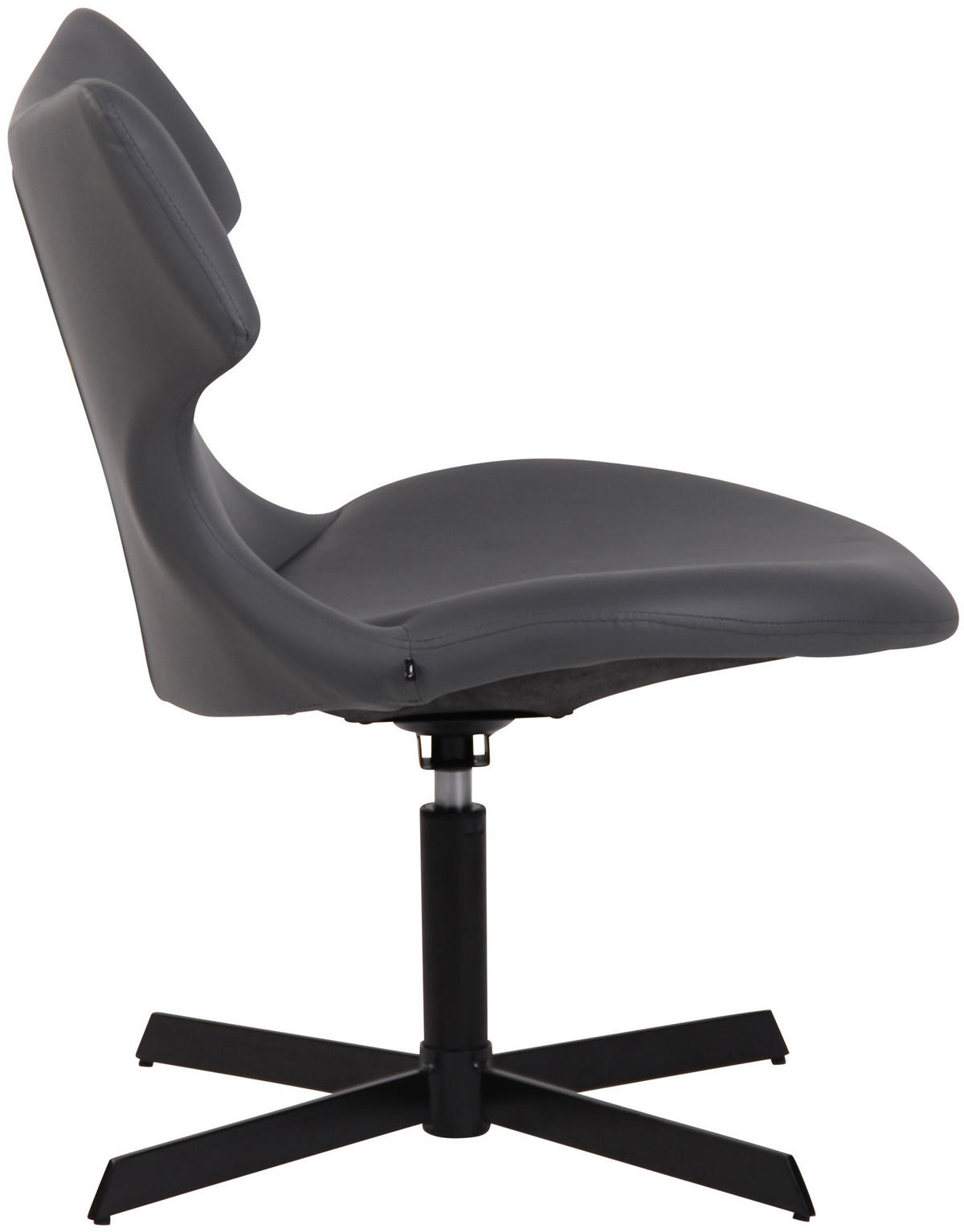 DREHSTUHL Lederlook grau - Schwarz/Grau, Textil/Metall (65/79/69cm) - CLP