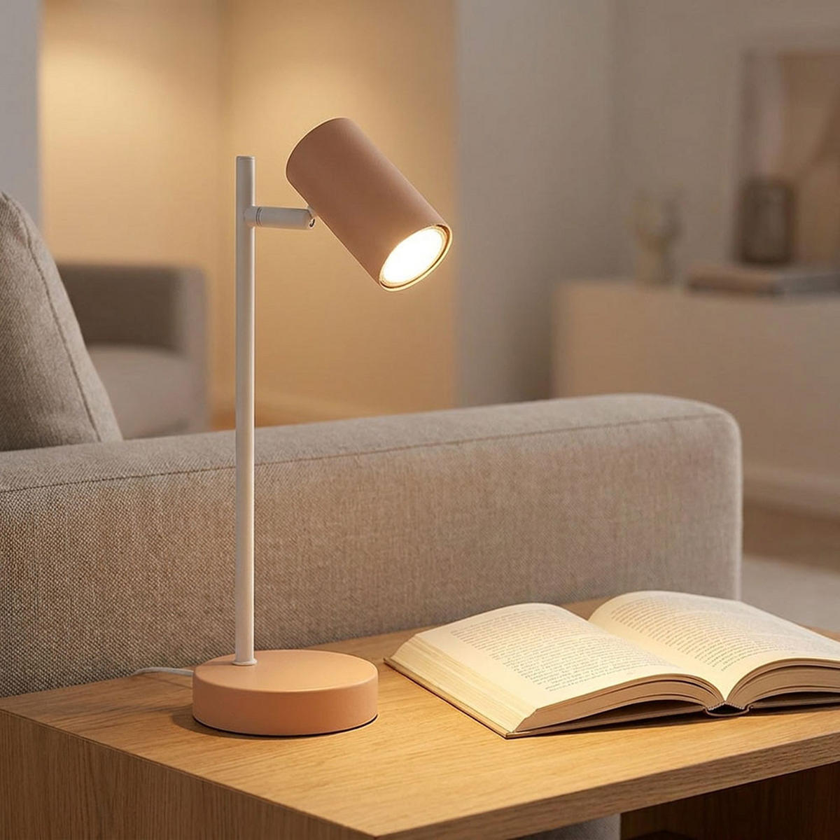 TISCHLEUCHTE ROBBY Metall Beige, Spot beweglich - Beige, Metall (13.2/12/35cm) - Globo Lighting