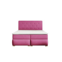 BOXBETT LUPIN, 180 x 200 cm, Double Bed für Schlafzimmer, Elegant Matratze und Bettkasten, Rosa - Rosa, Holz/Textil (180/200cm) - Trada