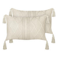 PERNĂ DECORATIVĂ set de 2 bej 30/50 cm Caesia - bej, material textil (30/50cm) - Beliani