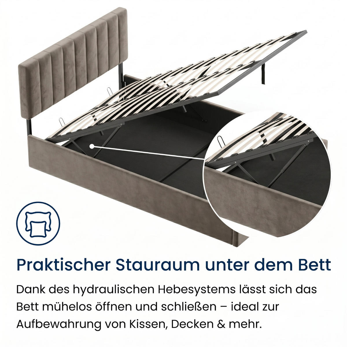 POLSTERBETT 160x200 cm in Bronze-Beige - Bronzefarben, Metall (160/200cm) - Home Collective