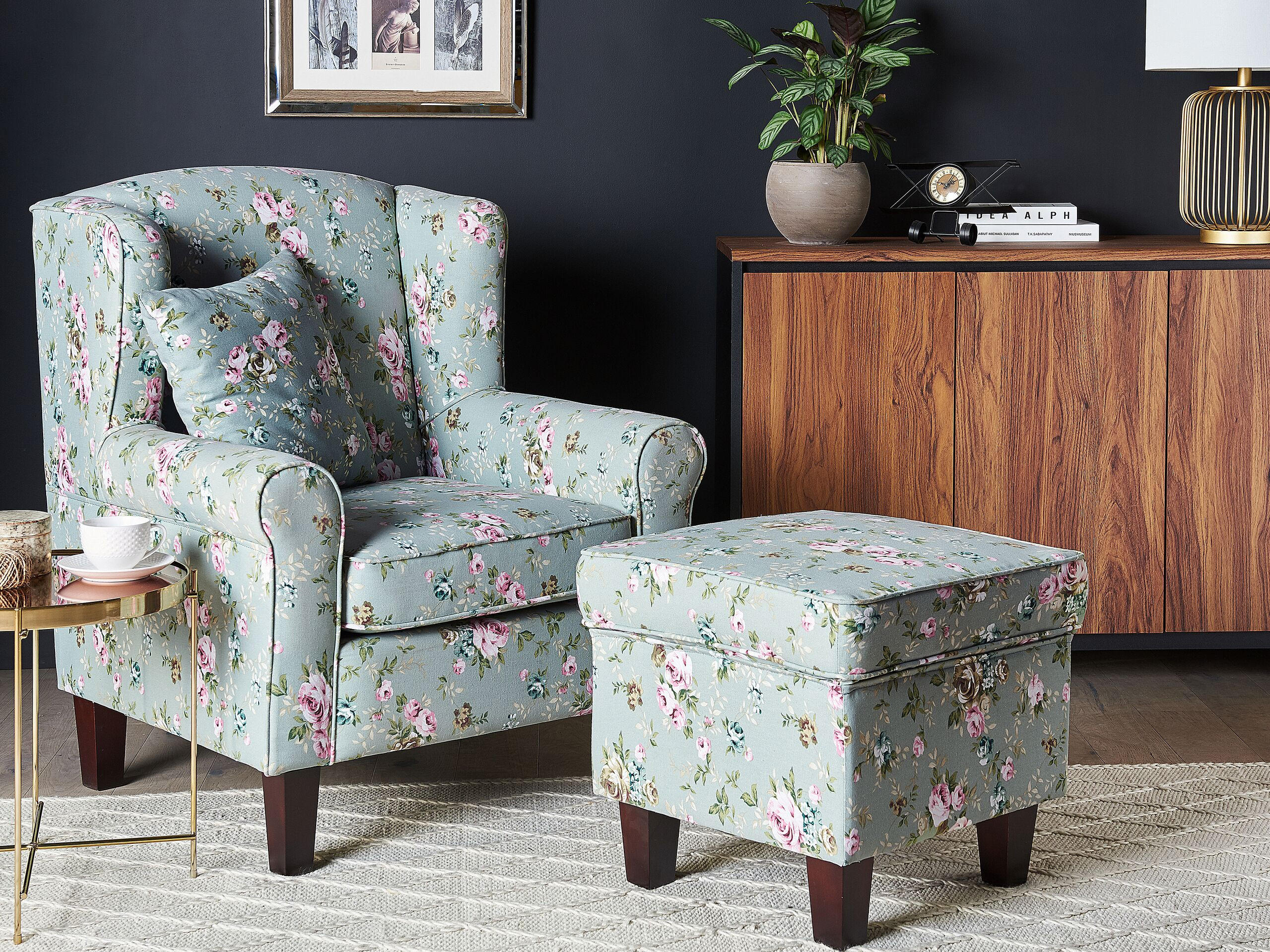 Thumbnail - Beliani Sessel, Mehrfarbig, Grün, Textil, 1-Sitzer, 77x95x78 cm, Wohnzimmer, Sessel, Polstersessel