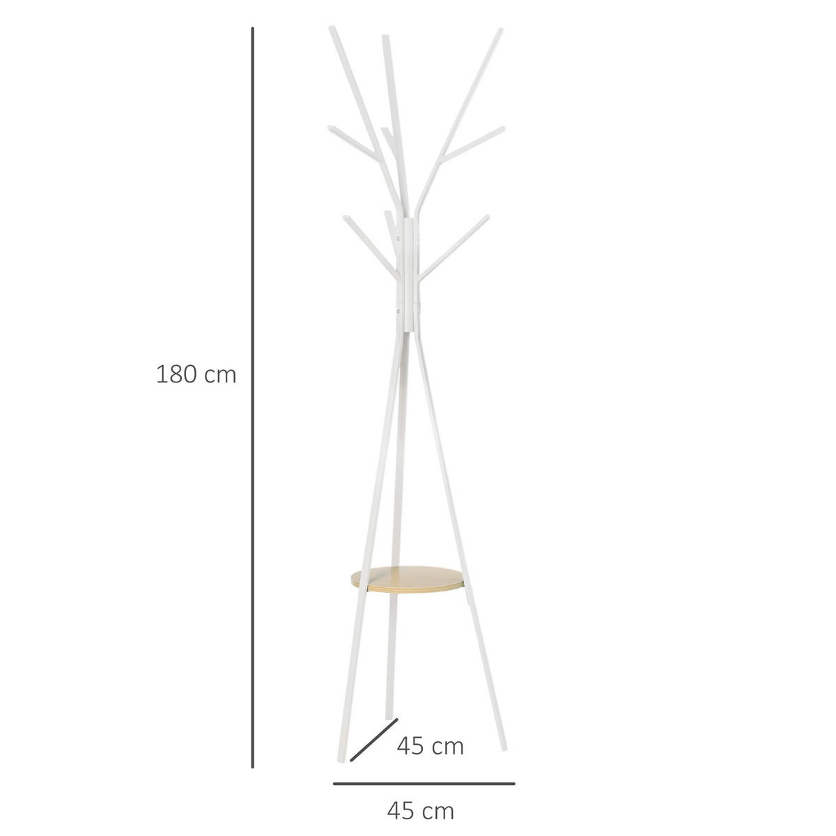 KLEIDERSTÄNDER - Weiß, Holzwerkstoff/Metall (45/180/45cm) - HOMCOM