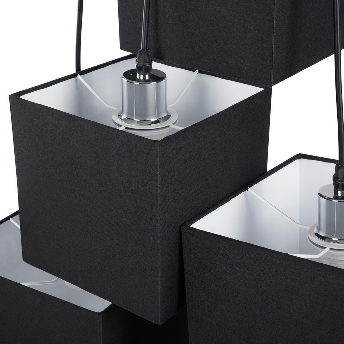 HÄNGELEUCHTE Mesta 45/45/156 cm - Schwarz, Textil (45/45/156cm) - Beliani