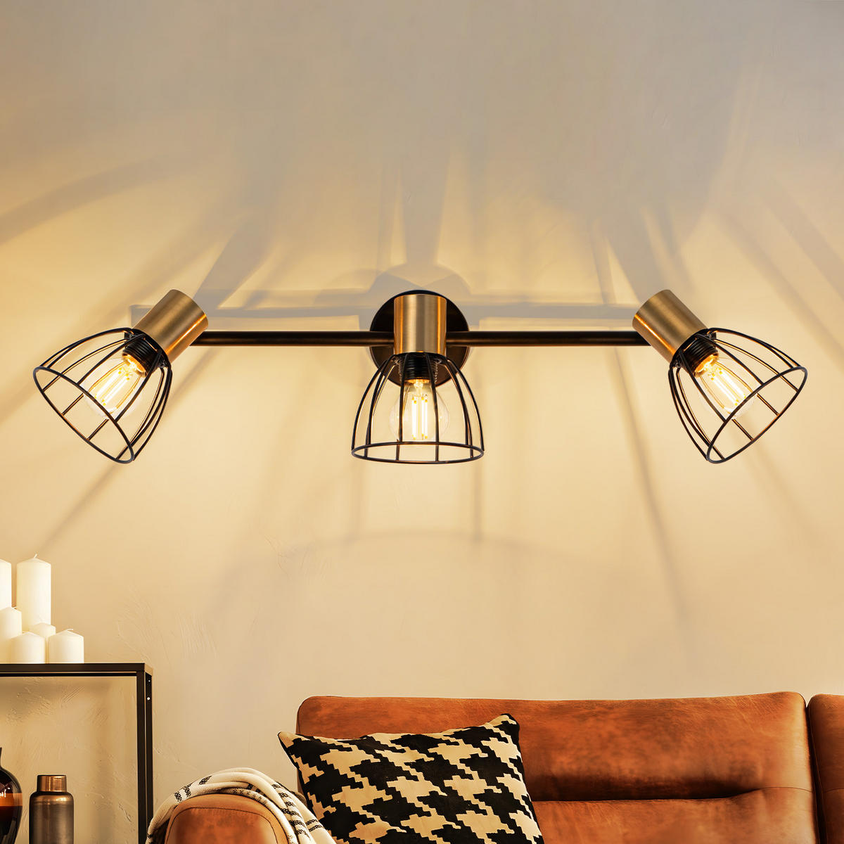 WANDLEUCHTE Glowyn 48/18/18 cm - Schwarz, Metall (18/18/48cm) - ZMH