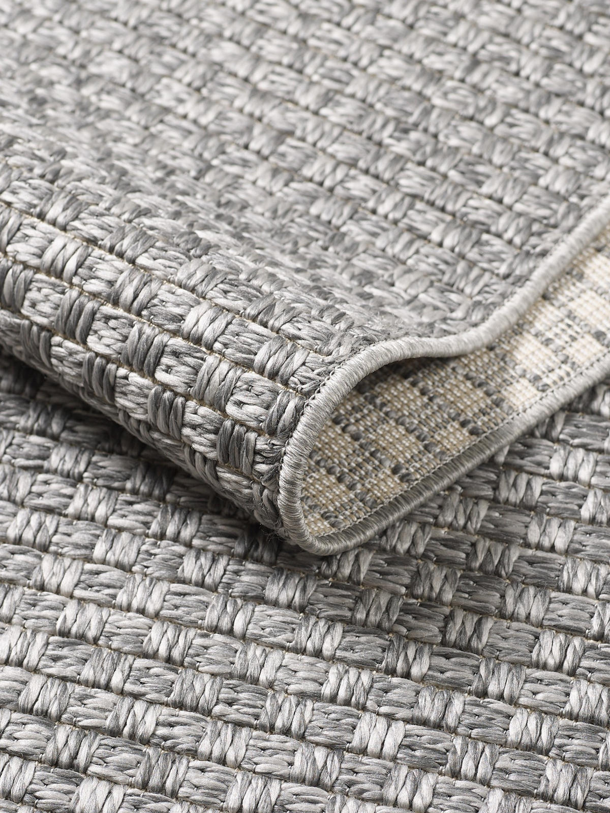TEPPICH Flachgewebe BROYE Uni Polypropylen Grau 140 x 200 cm - Grau, Textil (140/200cm) - KADIMA DESIGN