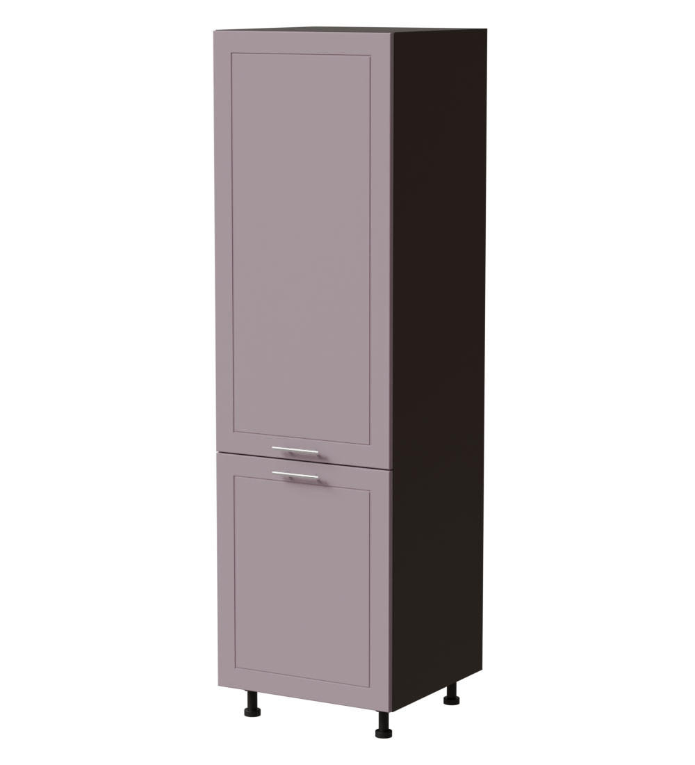 Feldmann-Wohnen Kühlschrankumbauschrank Violett, Dunkelgrau 60x207x59 cm